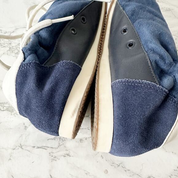 Tory Burch Navy Suede & Leather White Laces Low Top Sneaker Women’s Size 9 - Picture 8 of 12